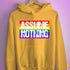 Assume Nothing LGBTQ Pride Flag Hoodie - Mustard